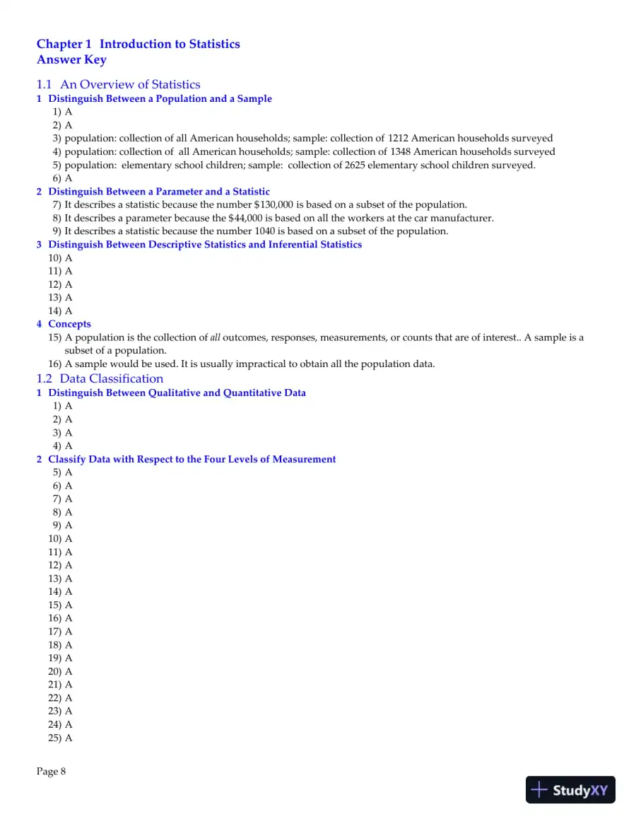 Elementary Statistics: Picturing the World, 7th Edition Test Bank, page 9