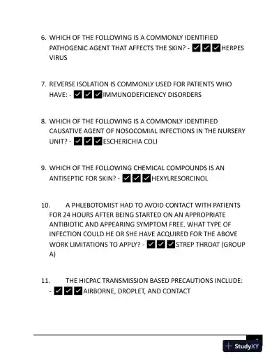 ASCP Hematology Phlebotomy Certification Exam With Answers (172 Solved Questions) - Page 3 preview image
