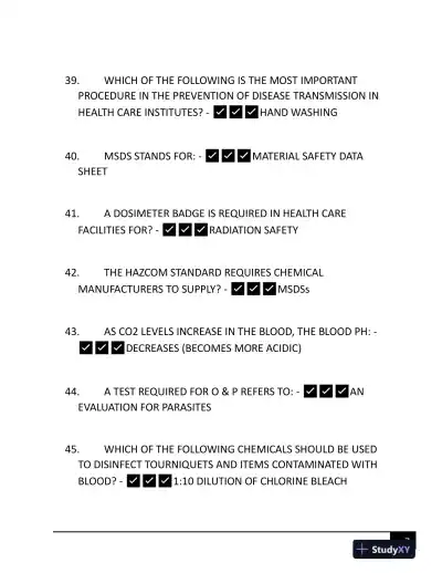 ASCP Hematology Phlebotomy Certification Exam With Answers (172 Solved Questions) - Page 8 preview image