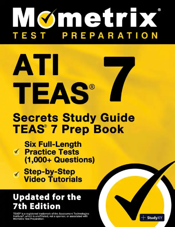 ATI TEAS Secrets Study Guide: TEAS 7 Prep Book, Six Full-Length Practice Tests (1,000+ Questions) (2022) - Page 1 preview image