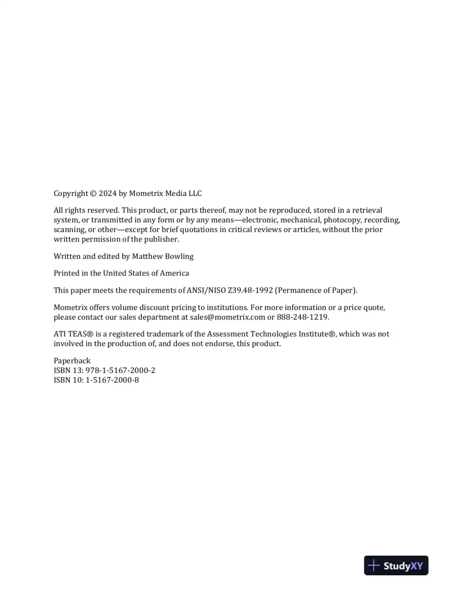 ATI TEAS Secrets Study Guide: TEAS 7 Prep Book, Six Full-Length Practice Tests (1,000+ Questions) (2022), page 8