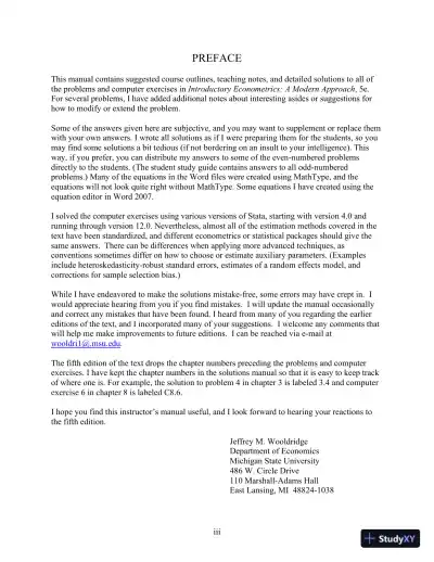 Solution Manual for Introductory Econometrics: A Modern Approach, 5th Edition - Page 4 preview image