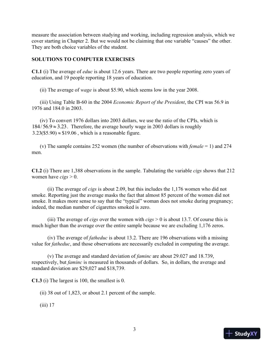Solution Manual for Introductory Econometrics: A Modern Approach, 5th Edition, page 9