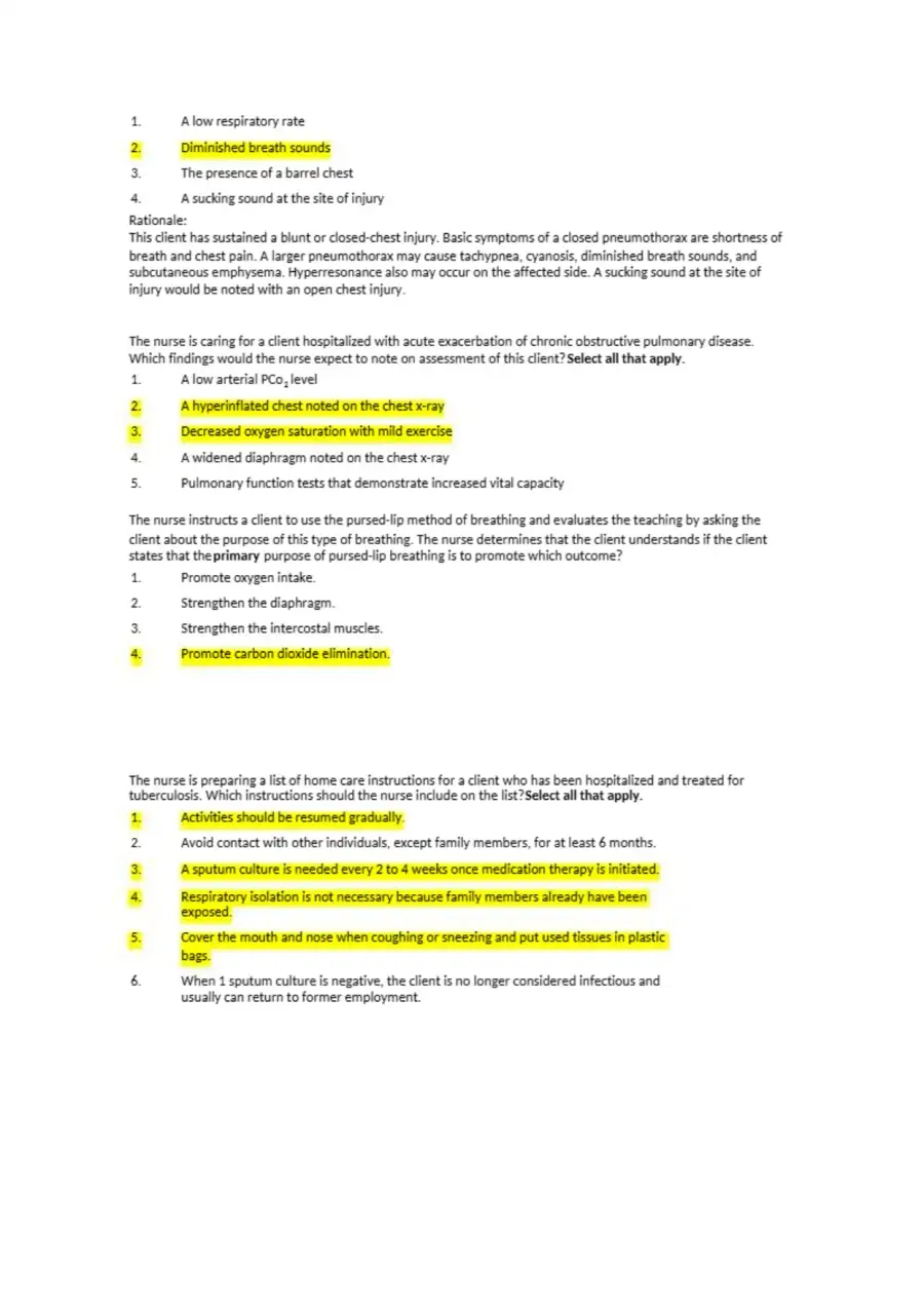 Respiratory NCLEX Q and A, page 2