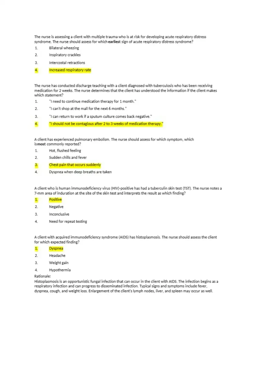 Respiratory NCLEX Q and A, page 4