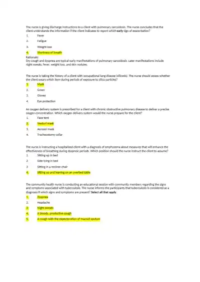 Respiratory NCLEX Q and A - Page 5 preview image