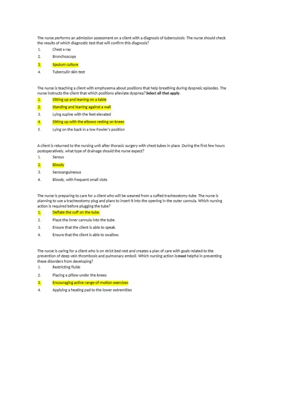 Respiratory NCLEX Q and A, page 6