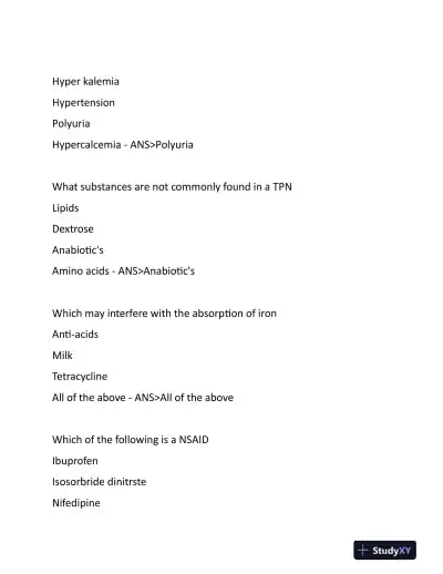 2024 Walgreens PTCB Pharmacology Practice Exam With Answers (83 Solved Questions) - Page 4 preview image