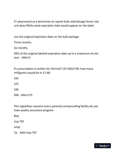 2024 Walgreens PTCB Pharmacology Practice Exam With Answers (83 Solved Questions) - Page 8 preview image