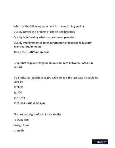 2024 Walgreens PTCB Pharmacology Practice Exam With Answers (83 Solved Questions) - Page 9 preview image