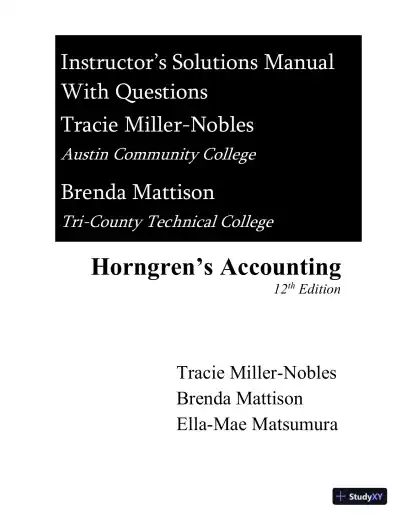 Horngren's Accounting, 12th Edition Solution Manual - Page 1 preview image