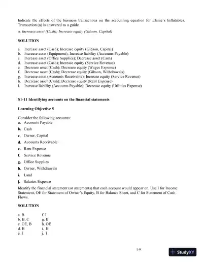 Horngren's Accounting, 12th Edition Solution Manual - Page 11 preview image