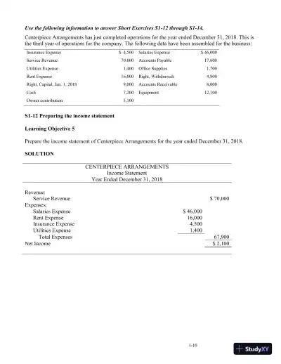 Horngren's Accounting, 12th Edition Solution Manual - Page 12 preview image