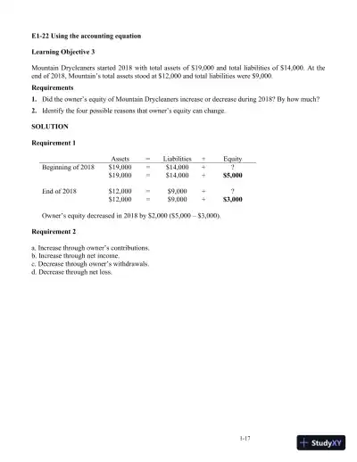 Horngren's Accounting, 12th Edition Solution Manual - Page 19 preview image