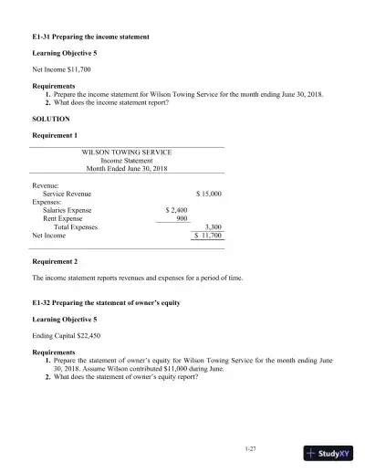Horngren's Accounting, 12th Edition Solution Manual - Page 29 preview image