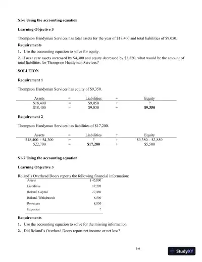 Horngren's Accounting, 12th Edition Solution Manual - Page 8 preview image