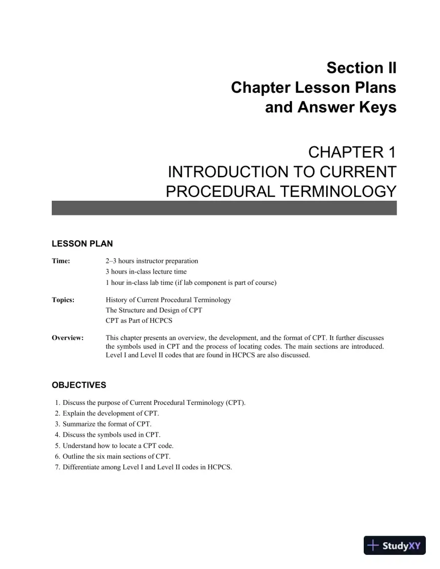 Solution Manual for Understanding Current Procedural Terminology and HCPCS Coding Systems, 6th Edition, page 7