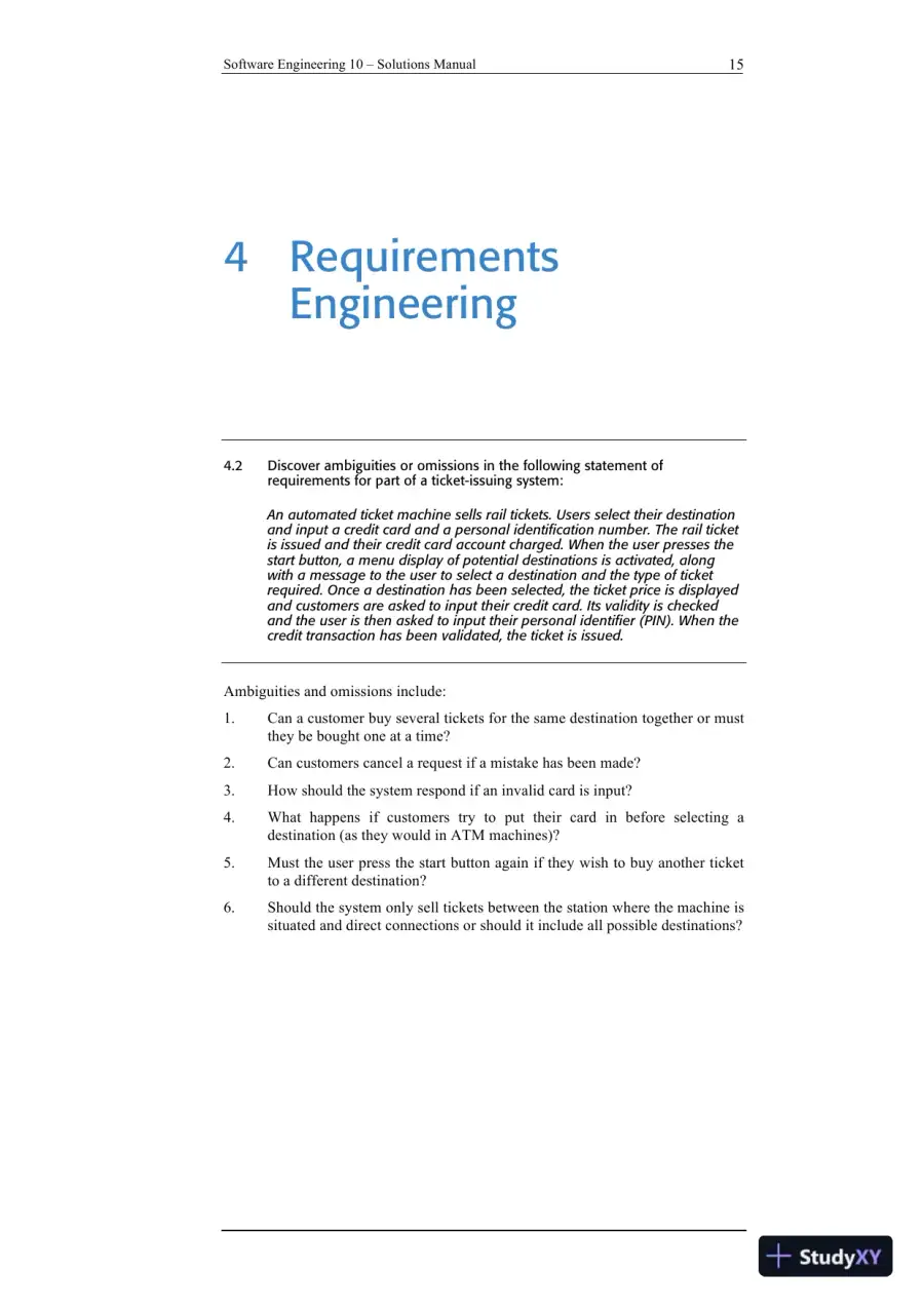 Solution Manual For Software Engineering, 10th Edition, page 15
