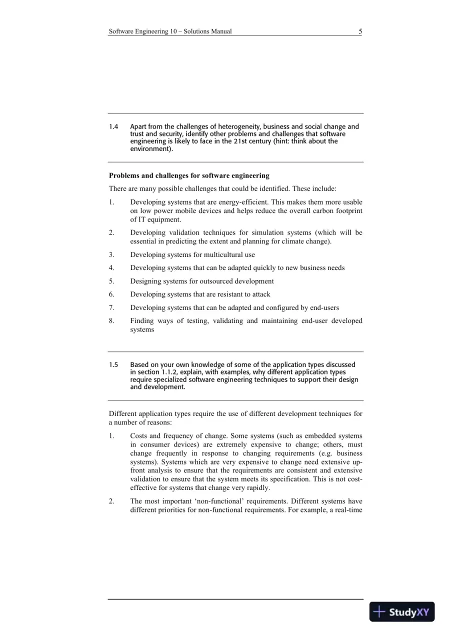 Solution Manual For Software Engineering, 10th Edition, page 5
