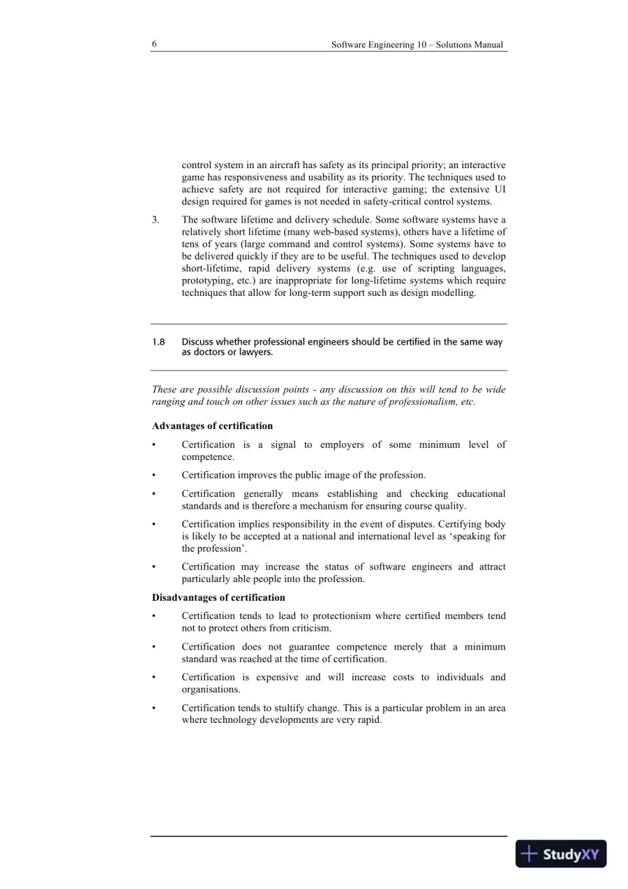 Solution Manual For Software Engineering, 10th Edition, page 6