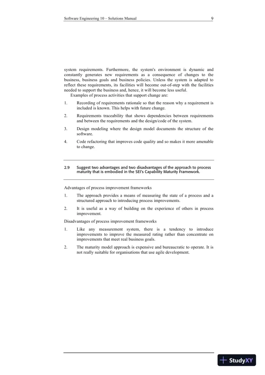 Solution Manual For Software Engineering, 10th Edition, page 9
