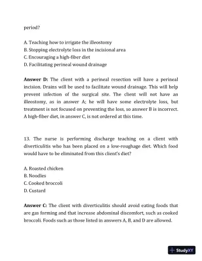 2020 NCLEX-PN Test Prep. Questions and Answers with Explanations (2020) - Page 31 preview image