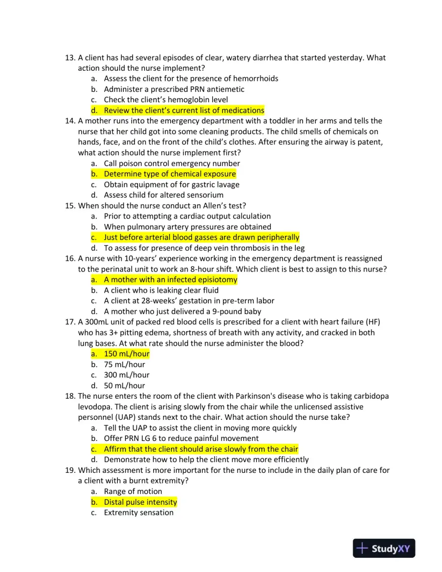 2021-2022 HESI RN Child Care Exit Exam With Answers (160 Solved Questions), page 4