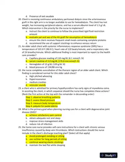 2021-2022 HESI RN Child Care Exit Exam With Answers (160 Solved Questions) - Page 5 preview image