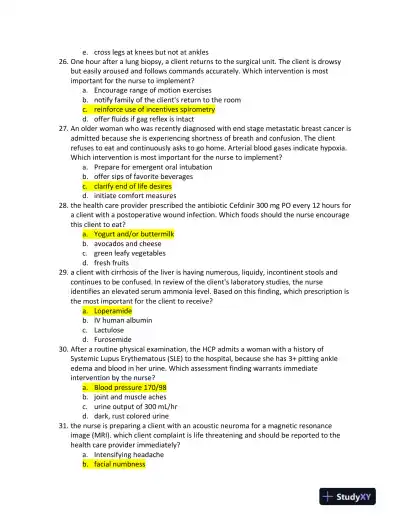 2021-2022 HESI RN Child Care Exit Exam With Answers (160 Solved Questions) - Page 6 preview image
