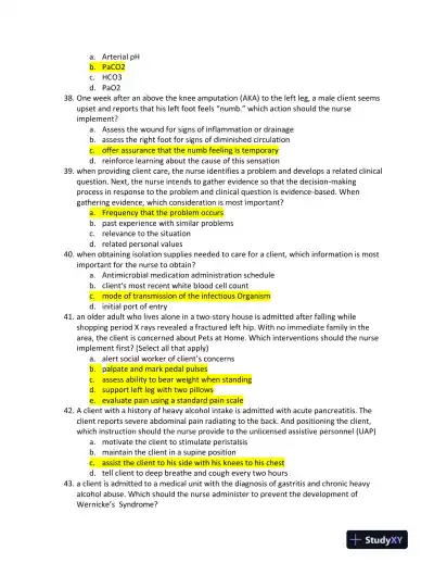 2021-2022 HESI RN Child Care Exit Exam With Answers (160 Solved Questions) - Page 8 preview image