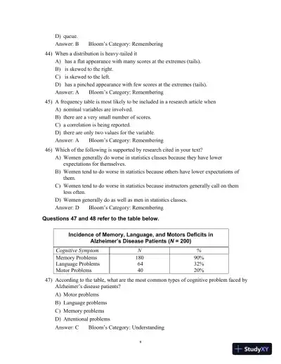 Test Bank for Statistics For The Behavioral And Social Sciences, 6th Edition - Page 13 preview image