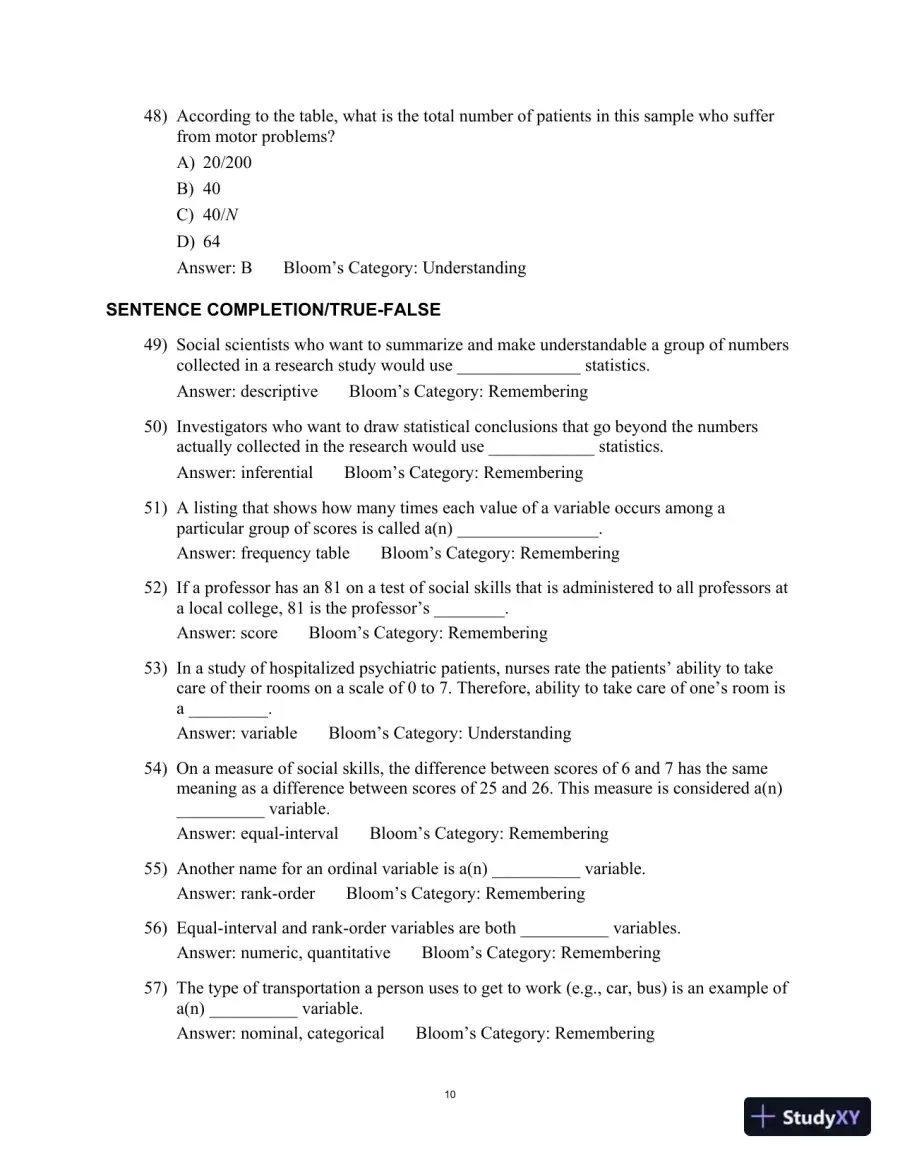 Test Bank for Statistics For The Behavioral And Social Sciences, 6th Edition, page 14