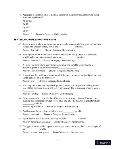 Test Bank for Statistics For The Behavioral And Social Sciences, 6th Edition - Page 14 preview image