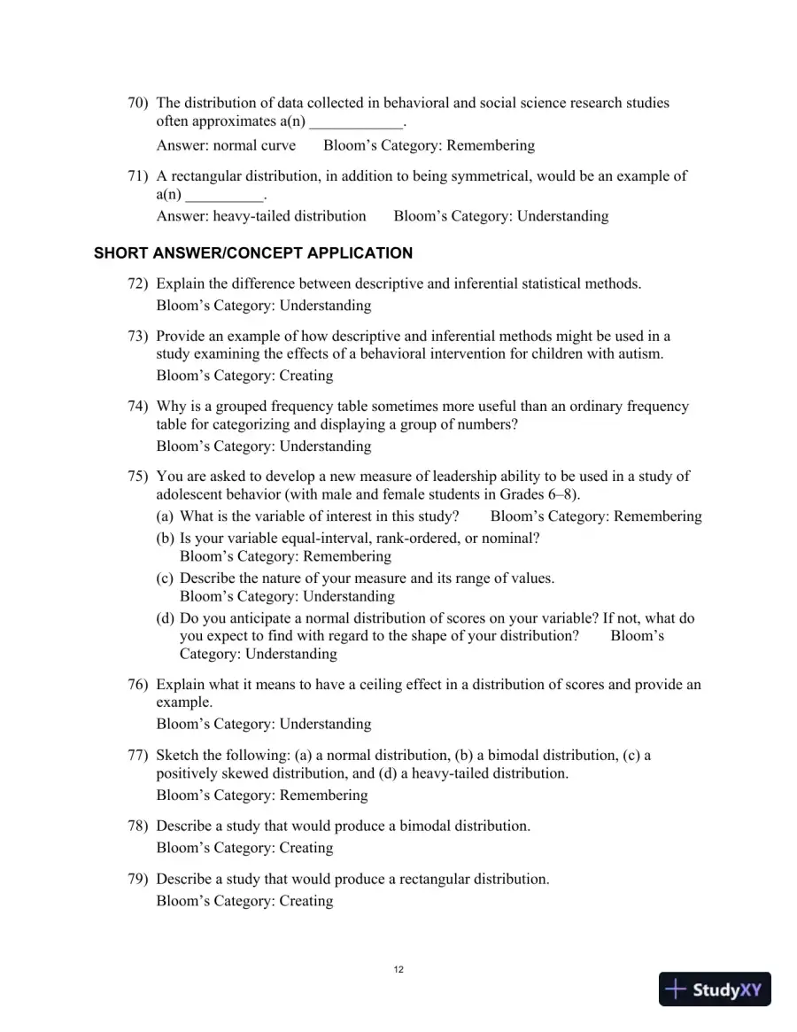 Test Bank for Statistics For The Behavioral And Social Sciences, 6th Edition, page 16