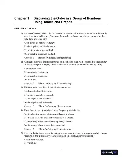 Test Bank for Statistics For The Behavioral And Social Sciences, 6th Edition - Page 5 preview image