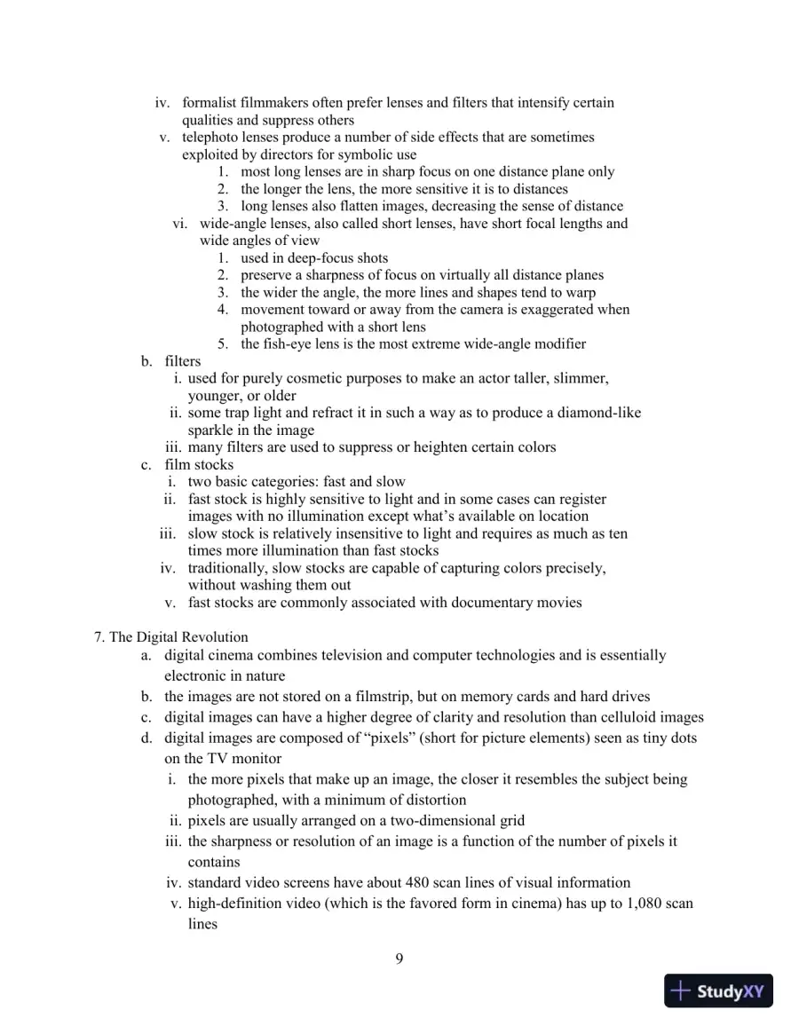 Class Notes for Understanding Movies, 14th Edition, page 14