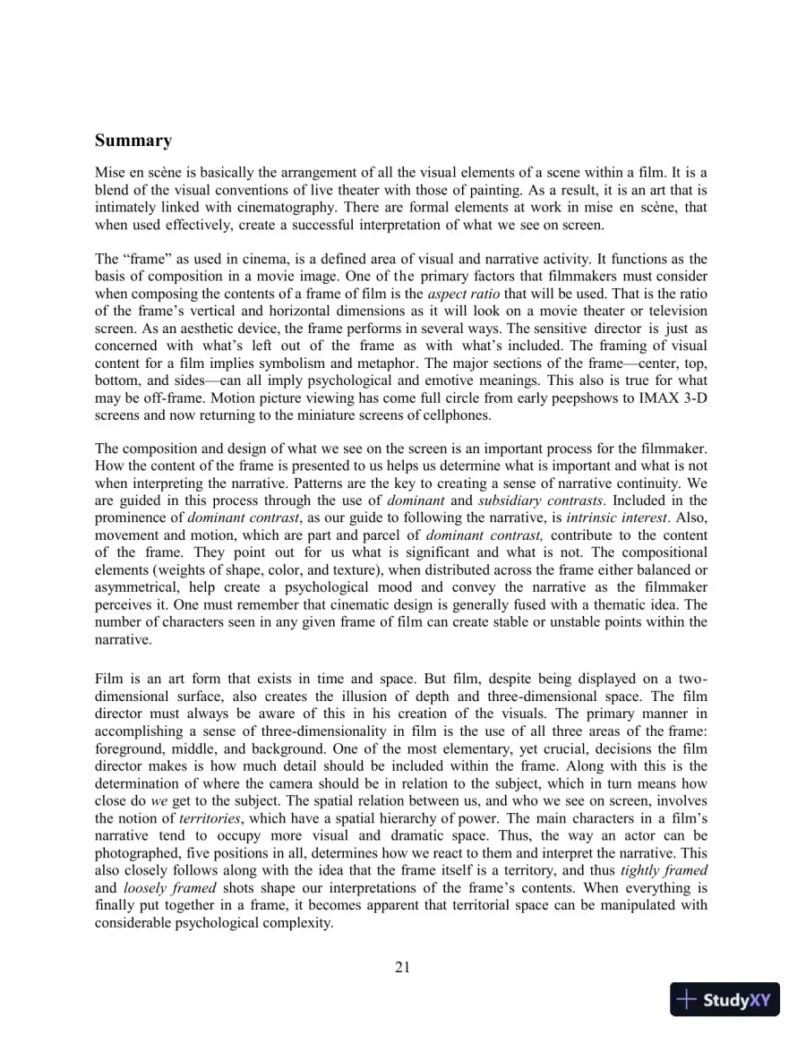 Class Notes for Understanding Movies, 14th Edition, page 26