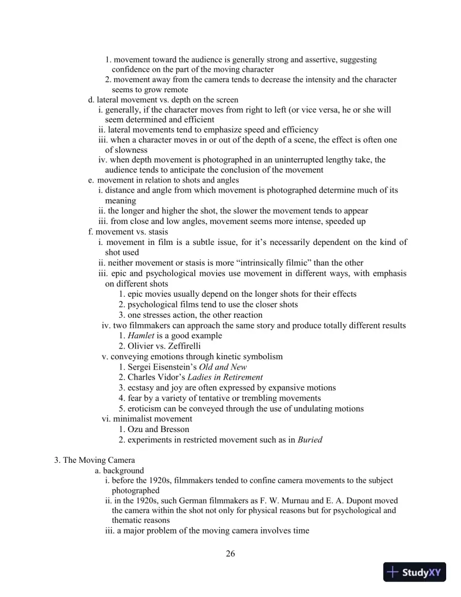 Class Notes for Understanding Movies, 14th Edition, page 31