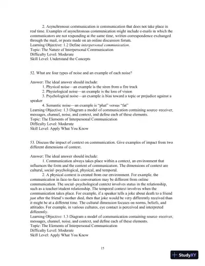 Test Bank for Interpersonal Messages , 4th Edition - Page 18 preview image