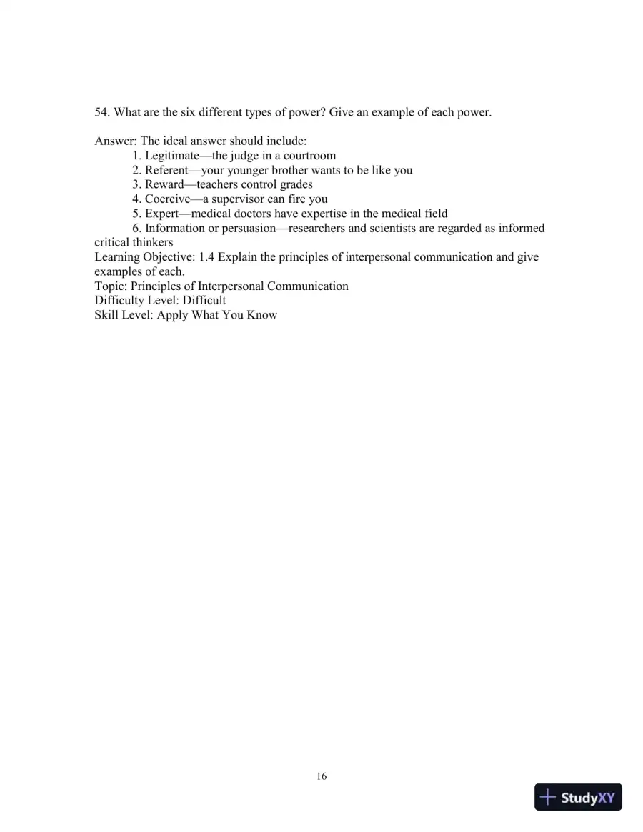 Test Bank for Interpersonal Messages , 4th Edition, page 19