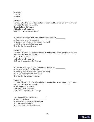 Test Bank for Interpersonal Messages , 4th Edition - Page 22 preview image