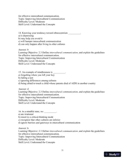 Test Bank for Interpersonal Messages , 4th Edition - Page 24 preview image