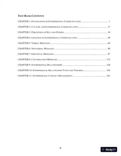 Test Bank for Interpersonal Messages , 4th Edition - Page 3 preview image