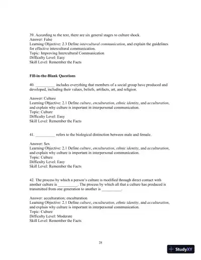 Test Bank for Interpersonal Messages , 4th Edition - Page 31 preview image