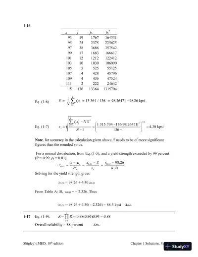 Solution Manual For Shigley's Mechanical Engineering Design, 10th Edition - Page 6 preview image