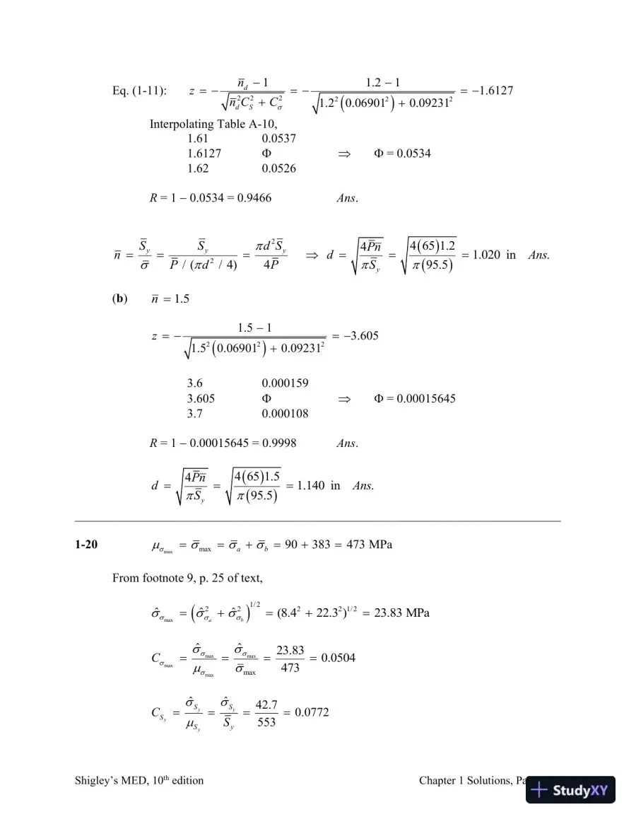 Solution Manual For Shigley's Mechanical Engineering Design, 10th Edition, page 8