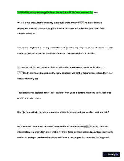 2023-2024 WGU D236 Pathophysiology Practice Exam with Answers (170 Solved Questions) - Page 11 preview image