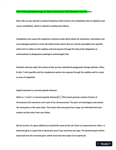 2023-2024 WGU D236 Pathophysiology Practice Exam with Answers (170 Solved Questions) - Page 12 preview image