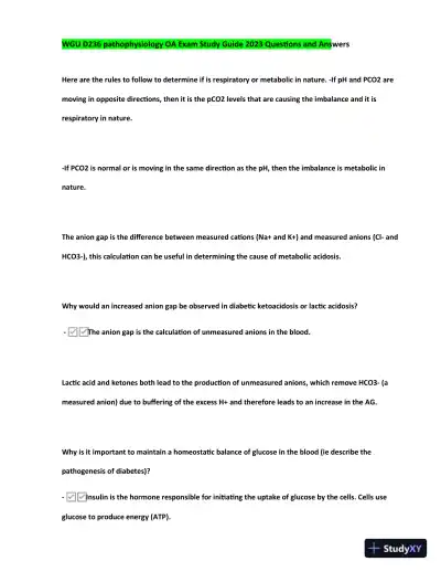 2023-2024 WGU D236 Pathophysiology Practice Exam with Answers (170 Solved Questions) - Page 6 preview image