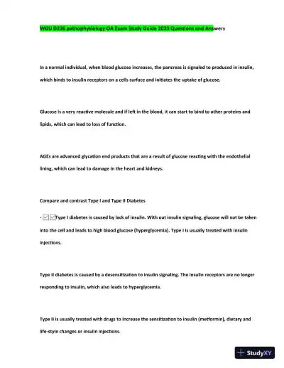 2023-2024 WGU D236 Pathophysiology Practice Exam with Answers (170 Solved Questions) - Page 7 preview image